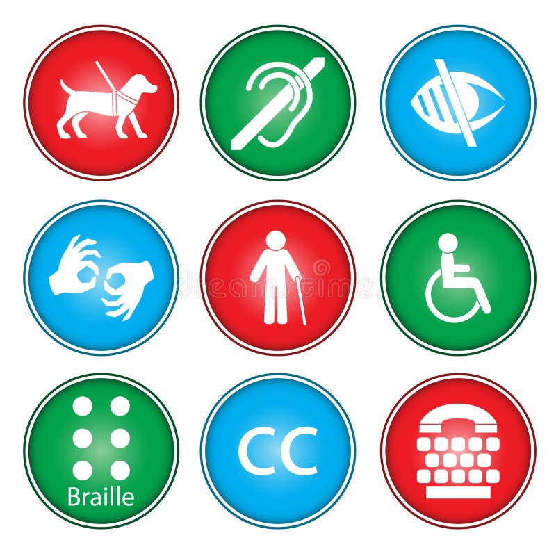 Accessibility icons royalty free illustration Accessibility icons royalty free illustration