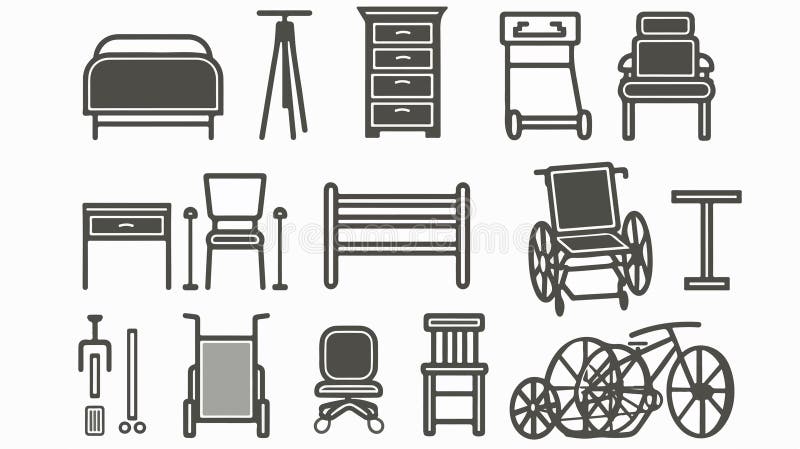 Accessible Disability Room Icon for Inclusive Spaces and Accommodation Design stock illustration