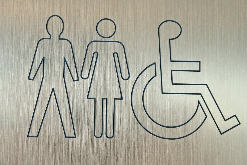 Desplegado accesible hombres a mujer.