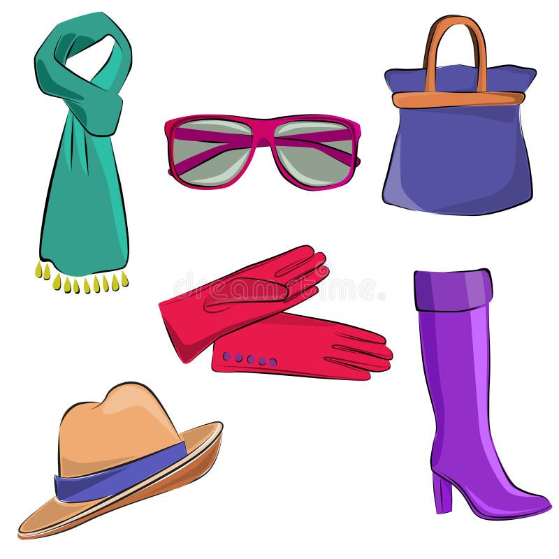 Accessoires illustration de vecteur