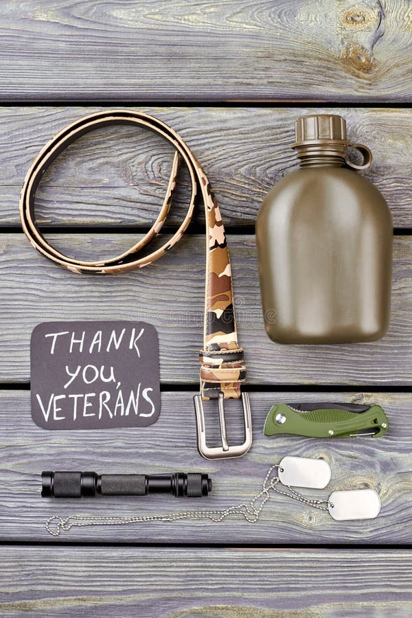 Accessoires du ` s de vétéran de soldat d'armée images libres de droits Accessoires du ` s de vétéran de soldat d'armée images libres de droits