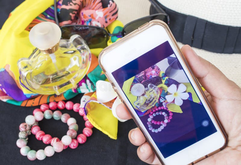 Accessories of colorful woman in summer