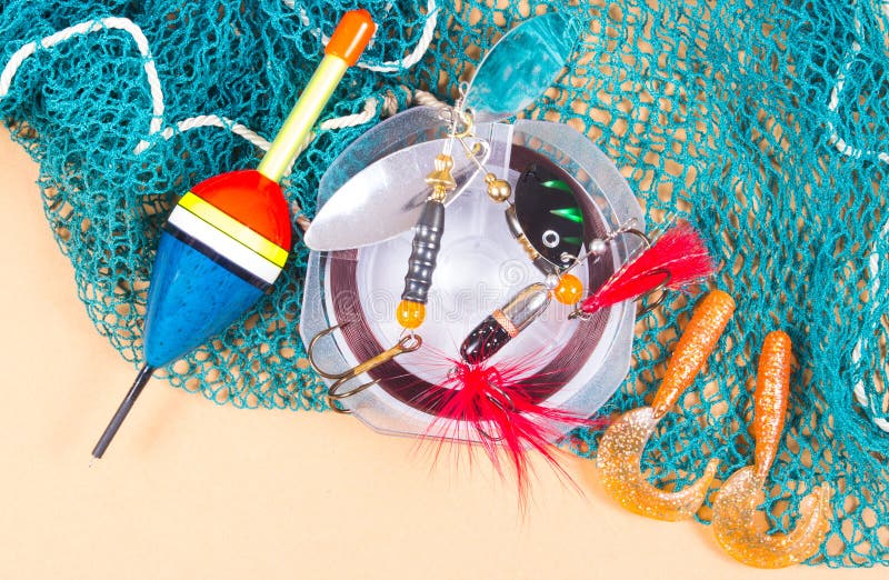 Accessories for Fishing. Fishing Baits. Stock Photo Image of