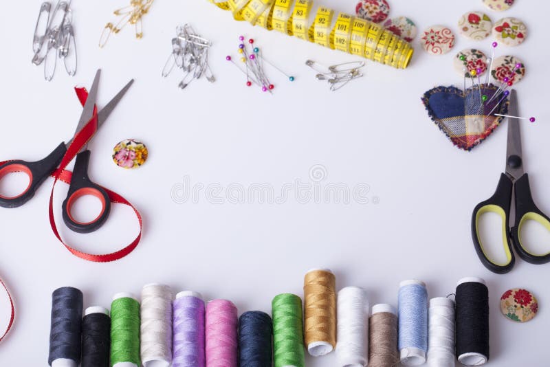 Accessories for Hand Sewing Stock Image Image of background, color