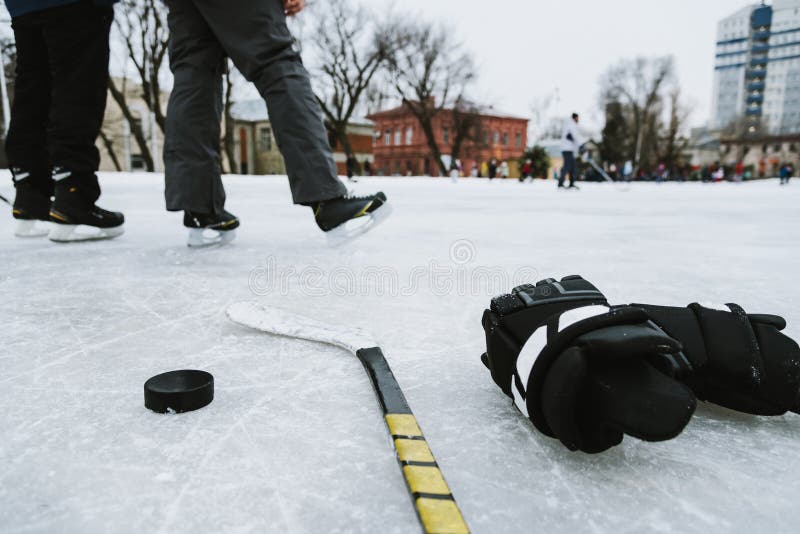 Things are a Hockey Player on the Ice Stock Photo Image of cold