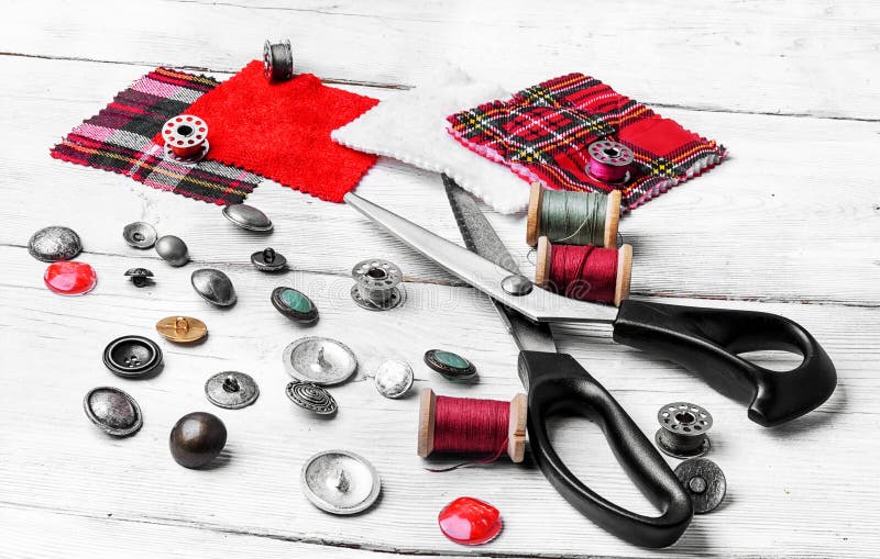 Accessories for sewing stock image. Image of button, bobbin 84812195