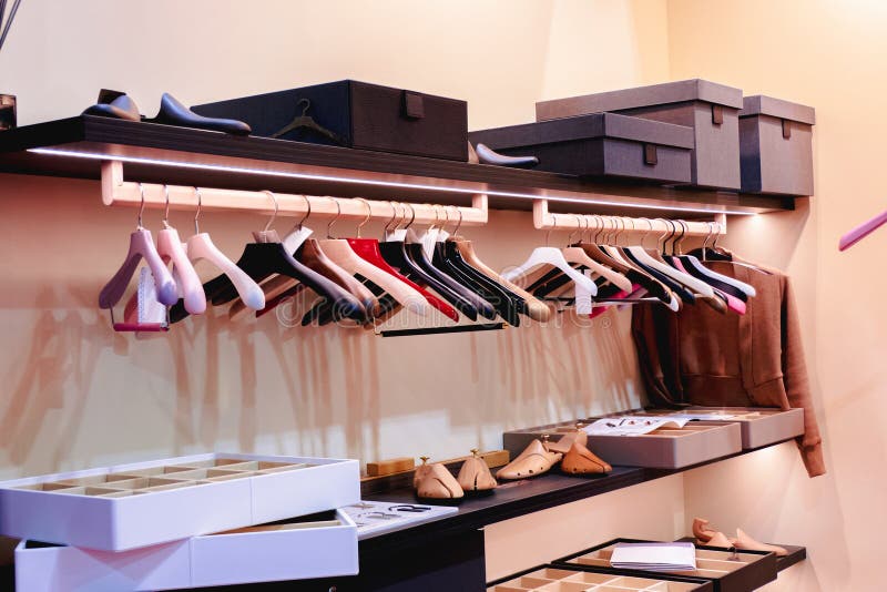 Accessories for Storing Clothes. Boxes and Hangers for Clothes Stock Image Image of group