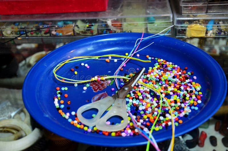 Accessory Beads and Tools for Made Ornament Stock Photo Image of