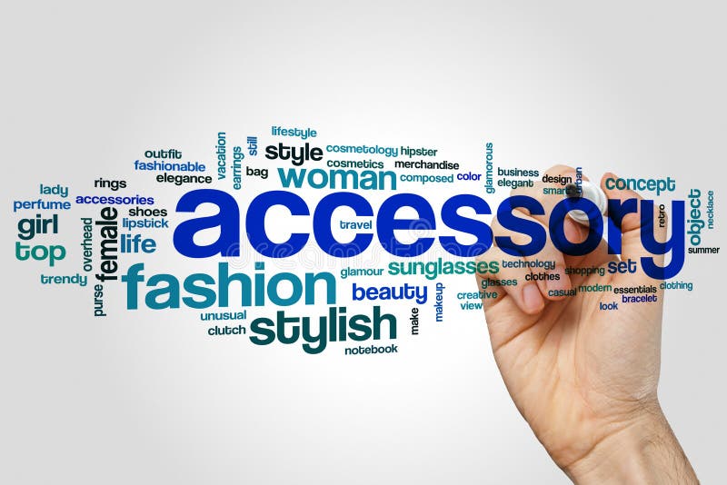Accessory Word Cloud Concept on Grey Background Stock Photo Image of