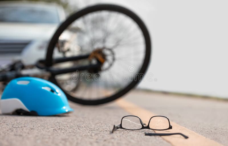 Accident Car Crash with Bicycle on Road Stock Photo Image of cyclist