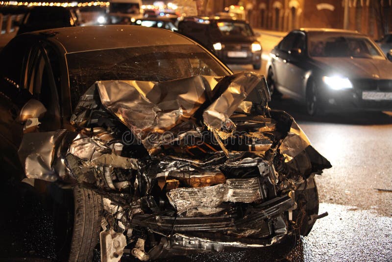 Accident at night stock image. Image of night, death 34525307
