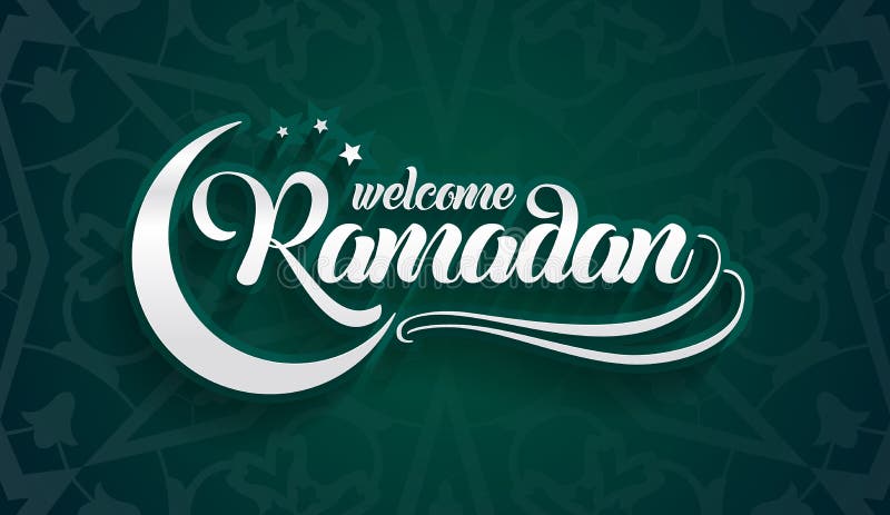 Accogliere favorevolmente la cartolina d'auguri del Ramadan su fondo verde orientale orientale illustrazione vettoriale Accogliere favorevolmente la cartolina d'auguri del Ramadan su fondo verde orientale orientale illustrazione vettoriale