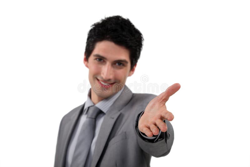 Accogliere favorevolmente uomo d'affari fotografie stock libere da diritti Accogliere favorevolmente uomo d'affari fotografie stock libere da diritti
