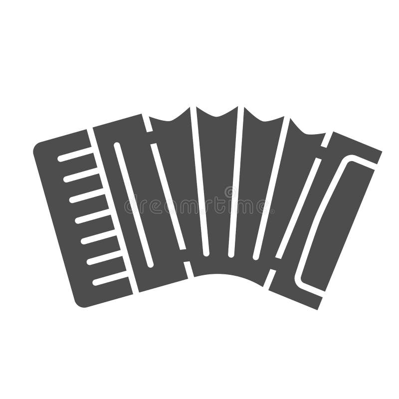 Accordion solid icon, Music instruments concept, Classical bayan sign on white background, harmonic icon in glyph style stock illustration