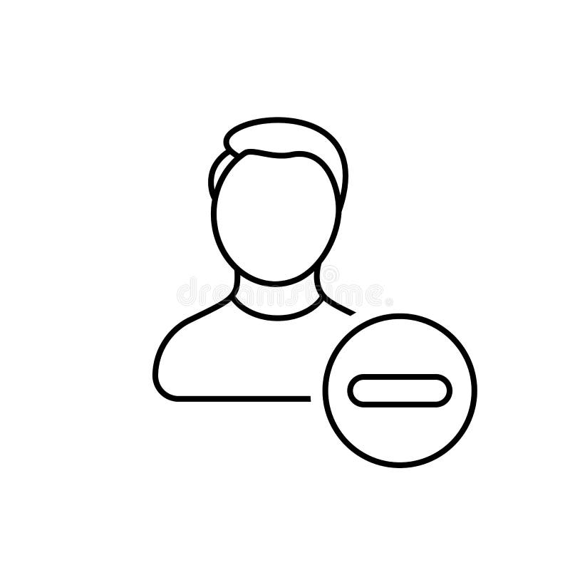 Account, avatar, delete, man, profile, remove, user icon royalty free illustration