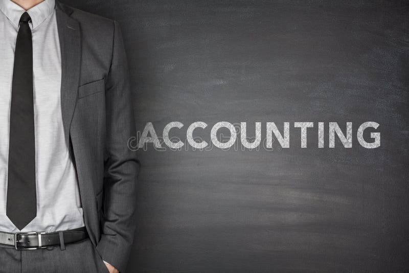 Accounting on blackboard royalty free stock photos