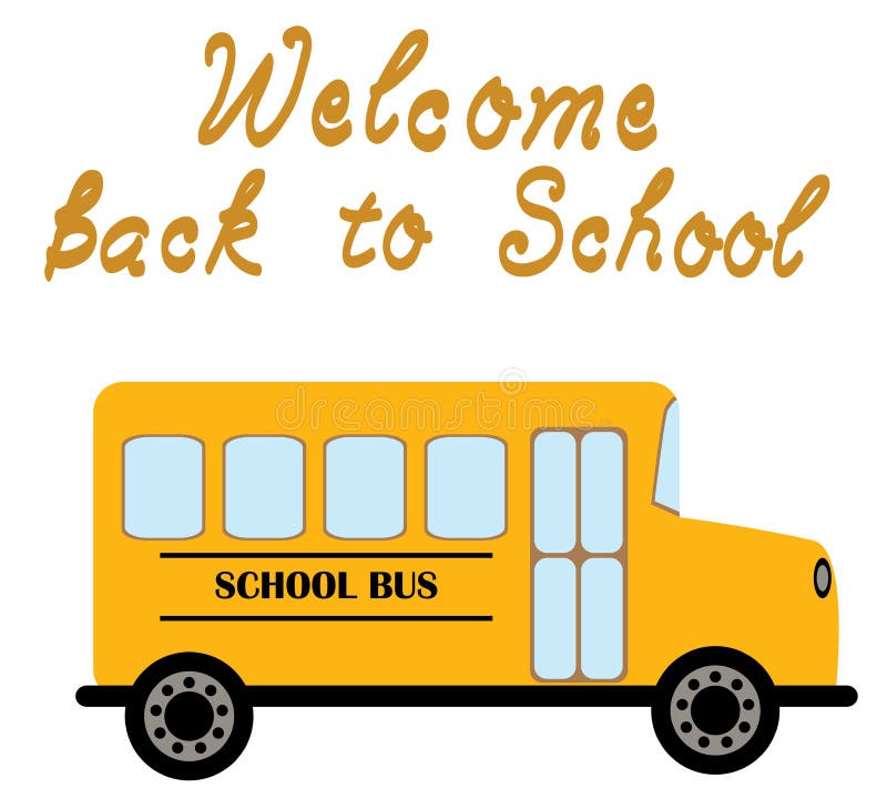Accueil d'autobus scolaire de vecteur de nouveau à l'école illustration libre de droits Accueil d'autobus scolaire de vecteur de nouveau à l'école illustration libre de droits