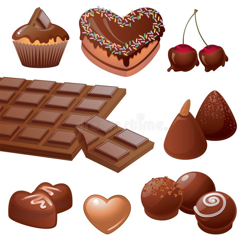 Accumulazione squisita dei dolci del cioccolato royalty illustrazione gratis Accumulazione squisita dei dolci del cioccolato royalty illustrazione gratis