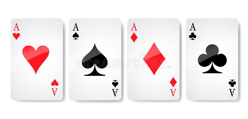 Ace carda o vetor do ícone do terno, vetor dos símbolos dos cartões de jogo, ajustou o terno do símbolo do ícone, sinal do ícone