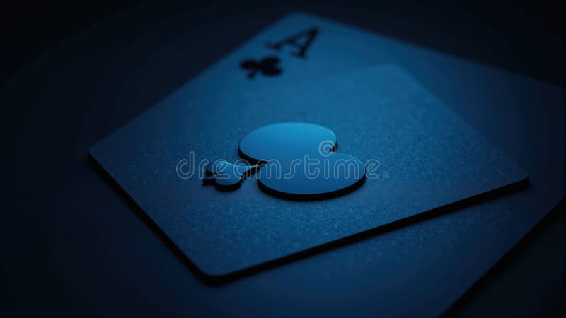 Ace Of Clubs Card În Albastru stock image