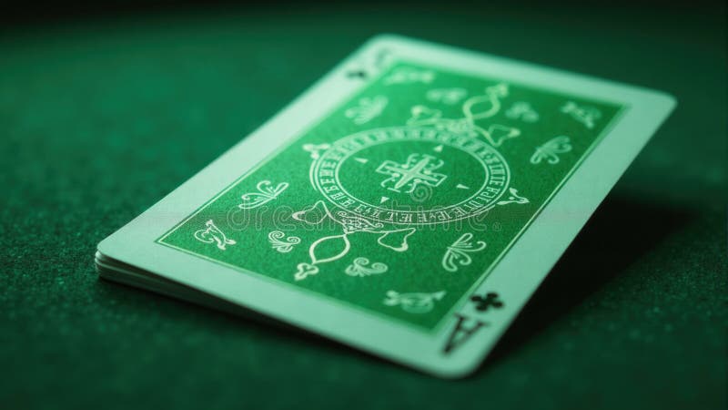 Ace De Cluburi Carte De Joc Verde royalty free stock images