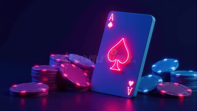 Ace De Pică Card Cu Chipuri De Cazino stock photo