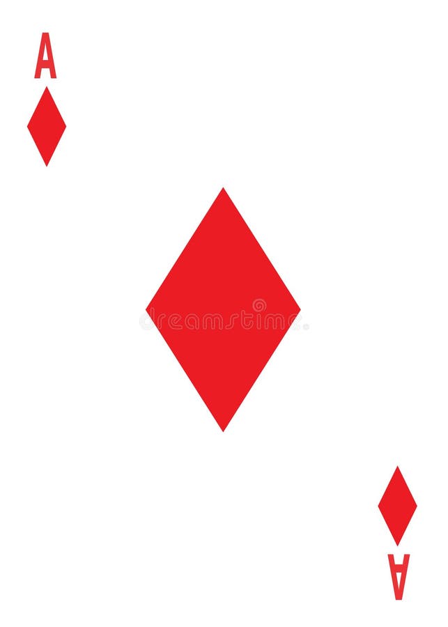 The Ace of Diamonds Card in a Regular 52 Card Poker Playing Deck Stock
