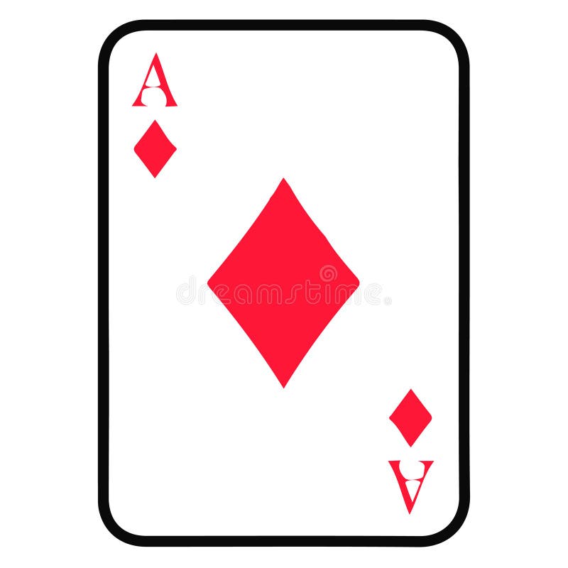 Ace of diamonds playing card illustration in a vector style stock illustration