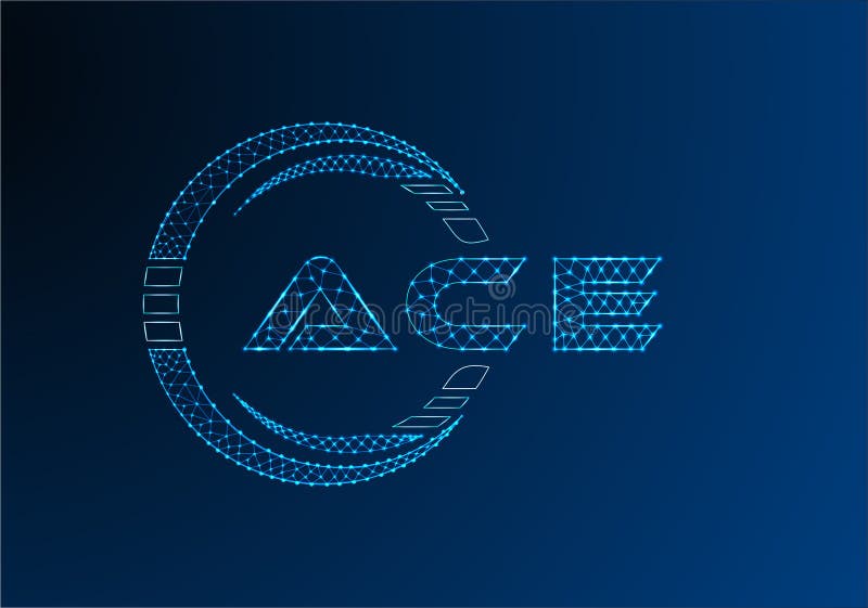 ACE low poly letter logo vector design. vector illustration