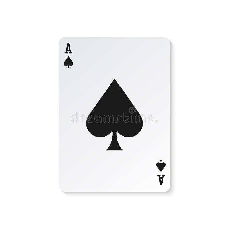 Ace of spades vector illustration isolated. Poker black white vectors