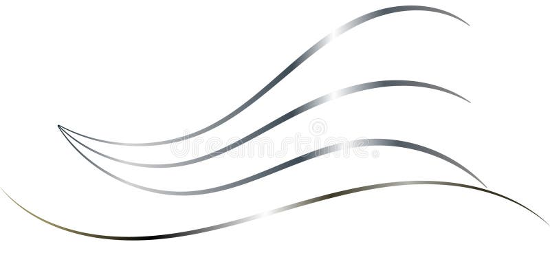 Această imagine prezintă linii gri curgătoare elegante cu umbrire subtilă a gradientului, creând un design abstract dinamic royalty free illustration