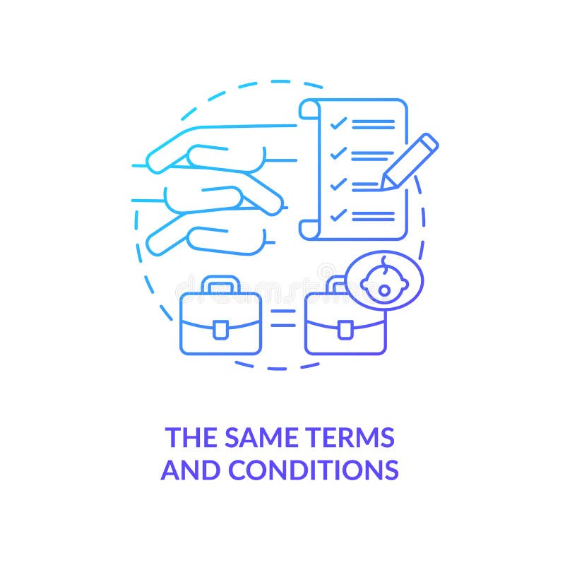 Aceeași pictogramă termeni și condiții gradient albastru vector illustration