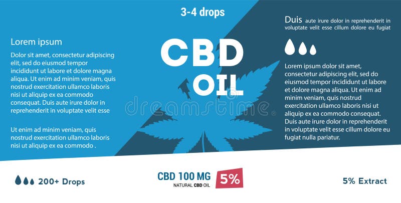 Aceite azul del cáñamo del vector Aceite de CBD Etiqueta de la hoja de la marijuana stock de ilustración Aceite azul del cáñamo del vector Aceite de CBD Etiqueta de la hoja de la marijuana stock de ilustración