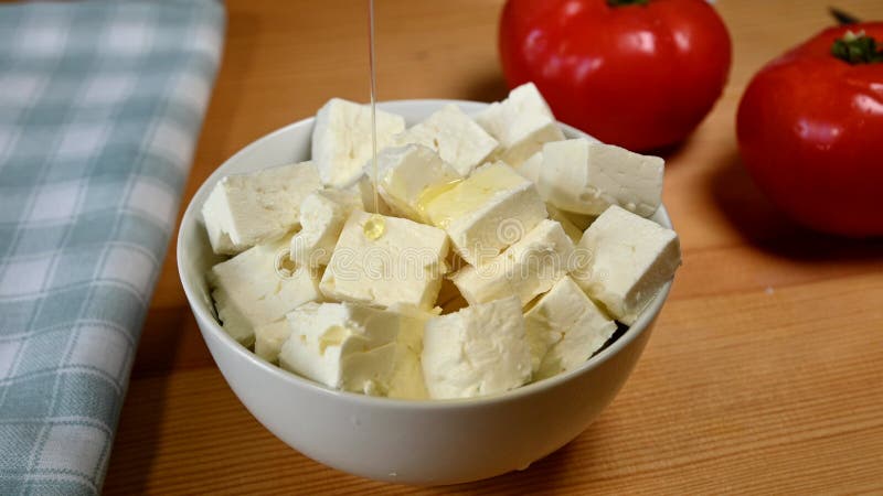 Aceite de oliva en queso feta