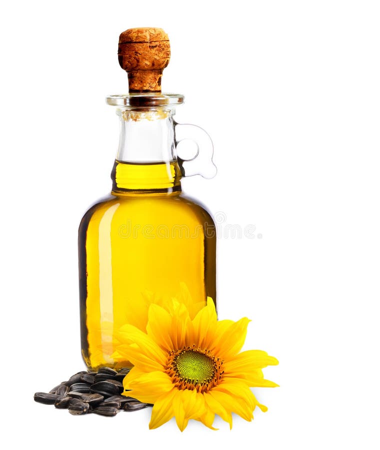 Aceite, Planta Y Semilla De Girasol Imagen de archivo - Imagen de flor,  cierre: 33043703