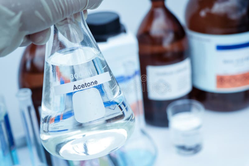 Acetone in Glass, Chemical in the Laboratory Stock Photo Image of