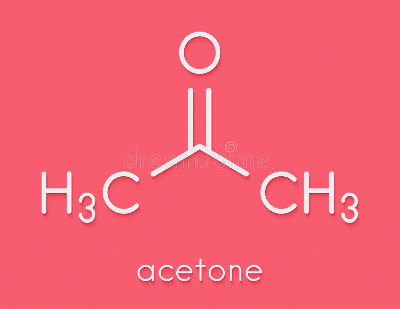 Acetone Solvent Molecule. Organic Solvent Used in Nail Polish Remover