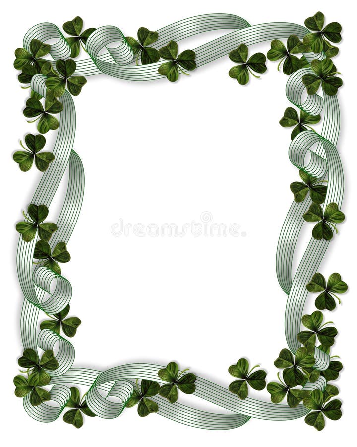 Acetoselle del bordo di giorno della st Patrick illustrazione di stock Acetoselle del bordo di giorno della st Patrick illustrazione di stock