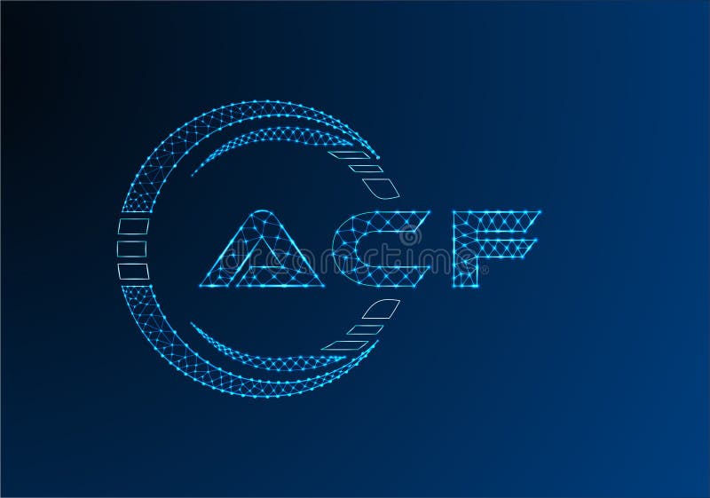 ACF low poly letter logo vector design. vector illustration