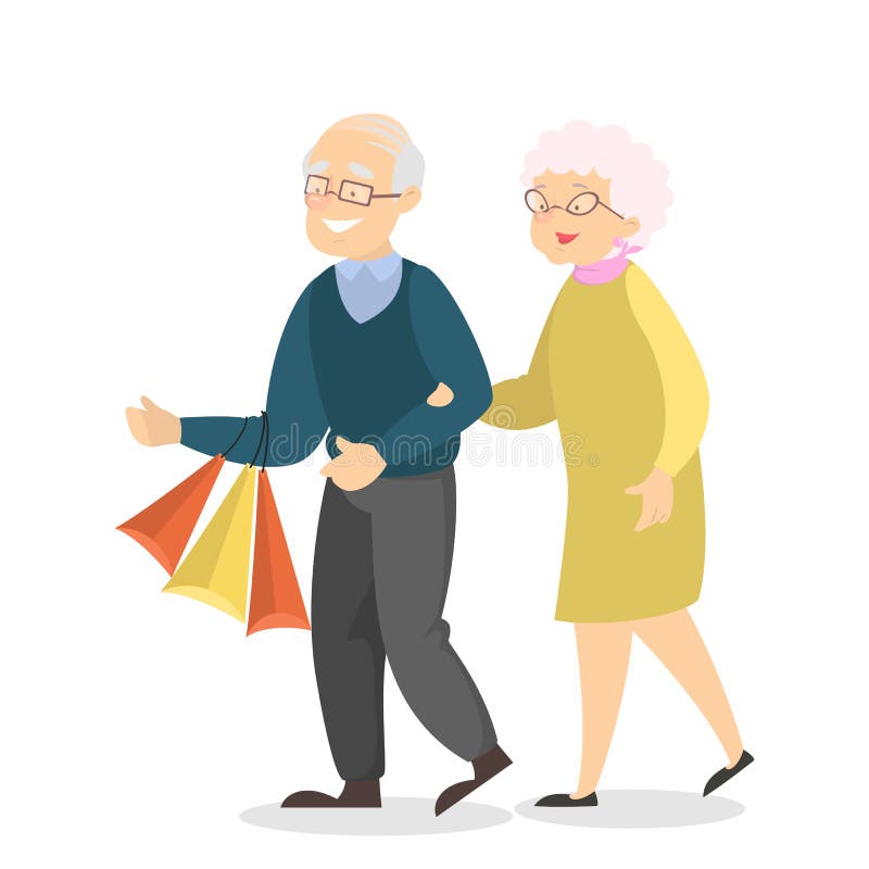 Achats heureux de famille illustration stock Achats heureux de famille illustration stock