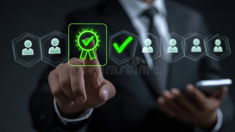 Achieving Business Excellence Employee Performance & Quality Assurance vector illustration.