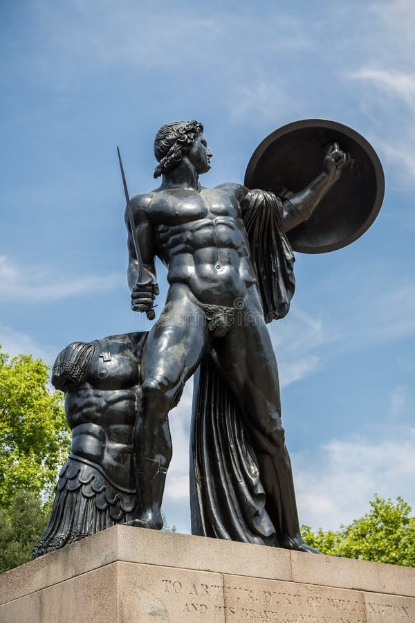 Achilles Statue Hyde Park, London arkivfoton Achilles Statue Hyde Park, London arkivfoton