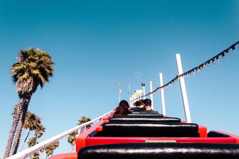 Photo of Rollercoaster in Santa Cruz Boardwalk, California, United States. Photo of Rollercoaster in Santa Cruz Boardwalk, California, United States