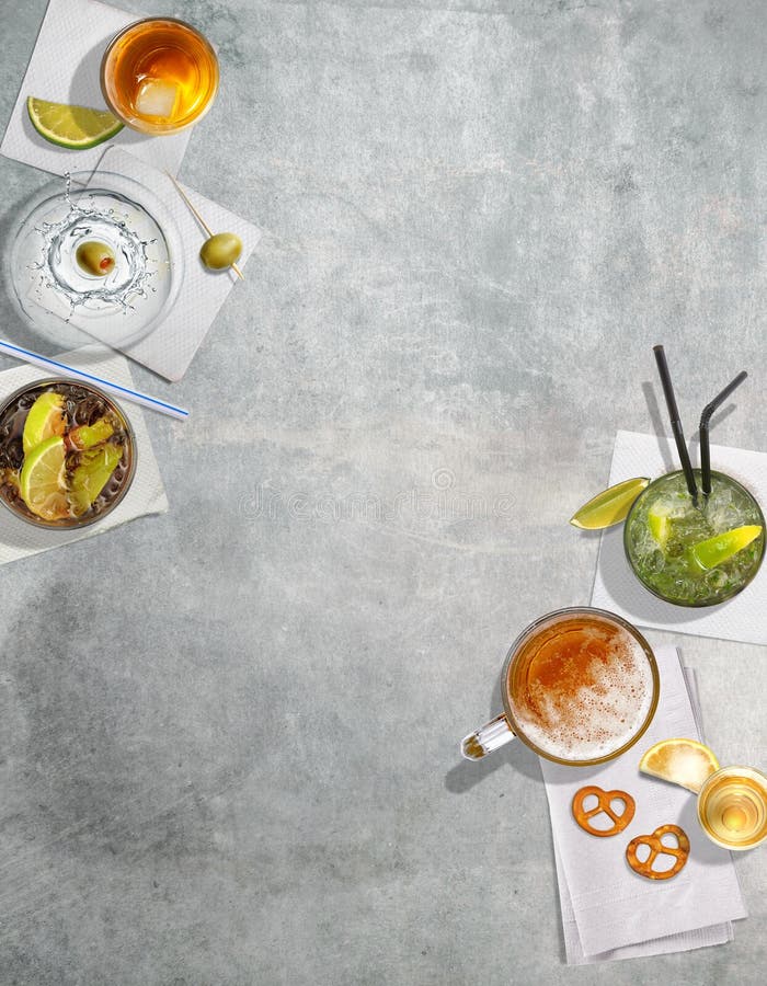 Achtergrond Art Bar Cocktails Stock Illustratie - Illustration of stad