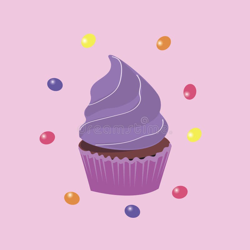 Achtergrond de lentebehang met muffins Illustratie stock illustratie Achtergrond de lentebehang met muffins Illustratie stock illustratie