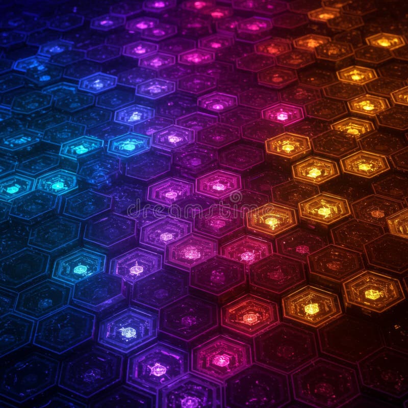 Achtergrond kleurig stromend Hexagon patroon royalty-vrije illustratie