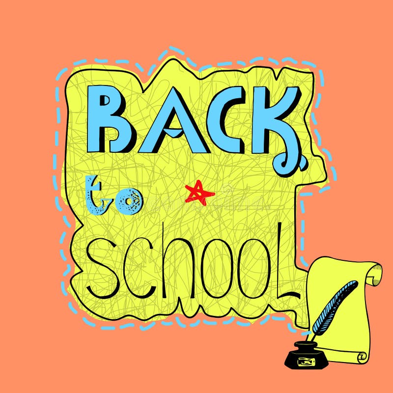 Achtergrond met met de hand geschreven inschrijving terug naar school stock illustratie Achtergrond met met de hand geschreven inschrijving terug naar school stock illustratie