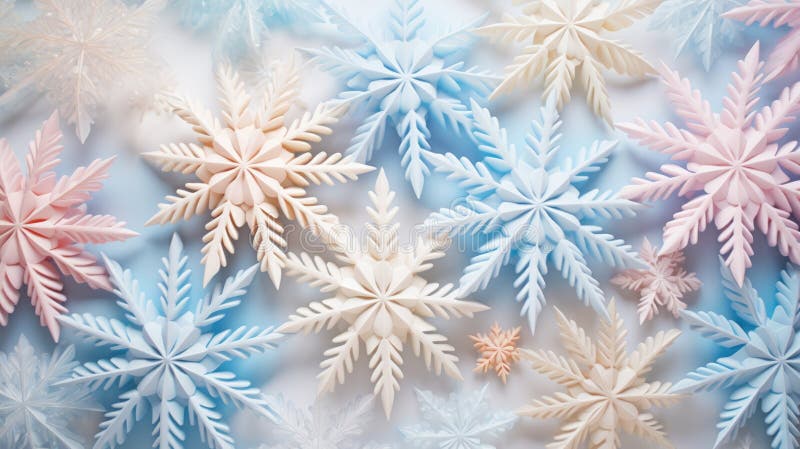 background with snowflakes in soft pastel colors. 3d style AI generated. background with snowflakes in soft pastel colors. 3d style AI generated