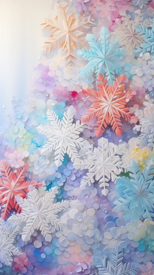 background with snowflakes in soft pastel colors. 3d style AI generated. background with snowflakes in soft pastel colors. 3d style AI generated