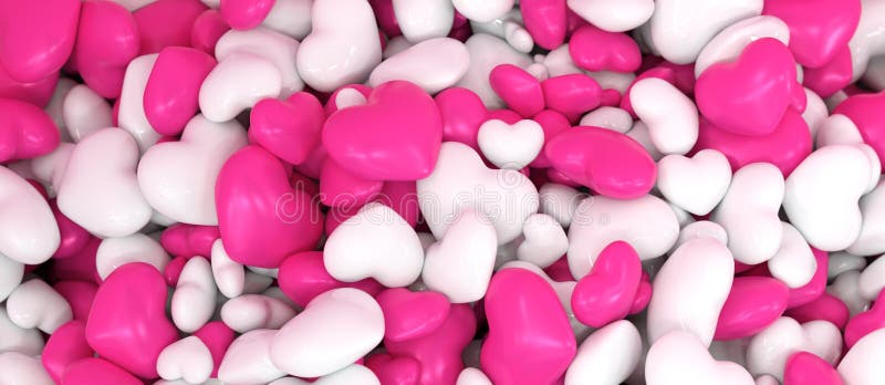 Achtergrond vol met witte en roze harten vector illustratie